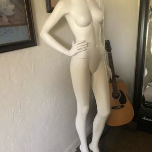 Female headless Mannequin, disassembling parts (arms, legs) with glass stand